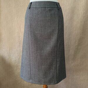 Vtg Harvé Benard Pure Wool Midi Skirt | Charcoal Gray Tweed | Size 12